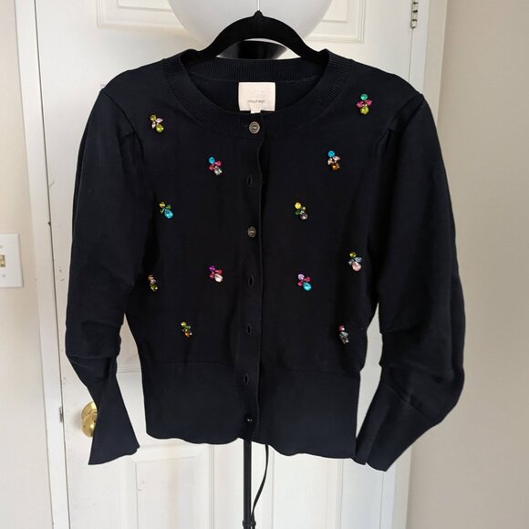 cinq a sept navy cardigan size M - Picture 4 of 12